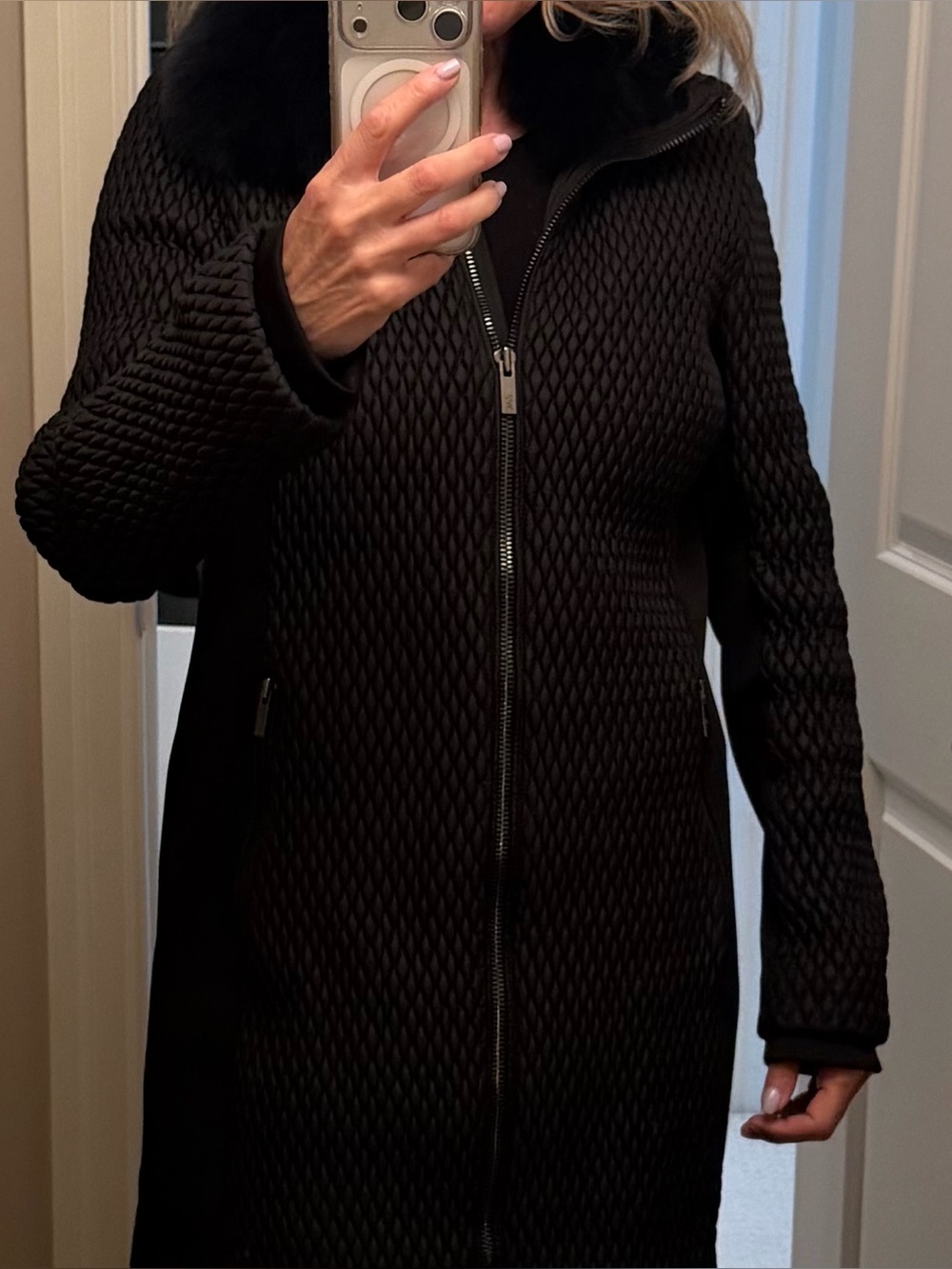Nice coat by Zac Posen with removable collar worn once.